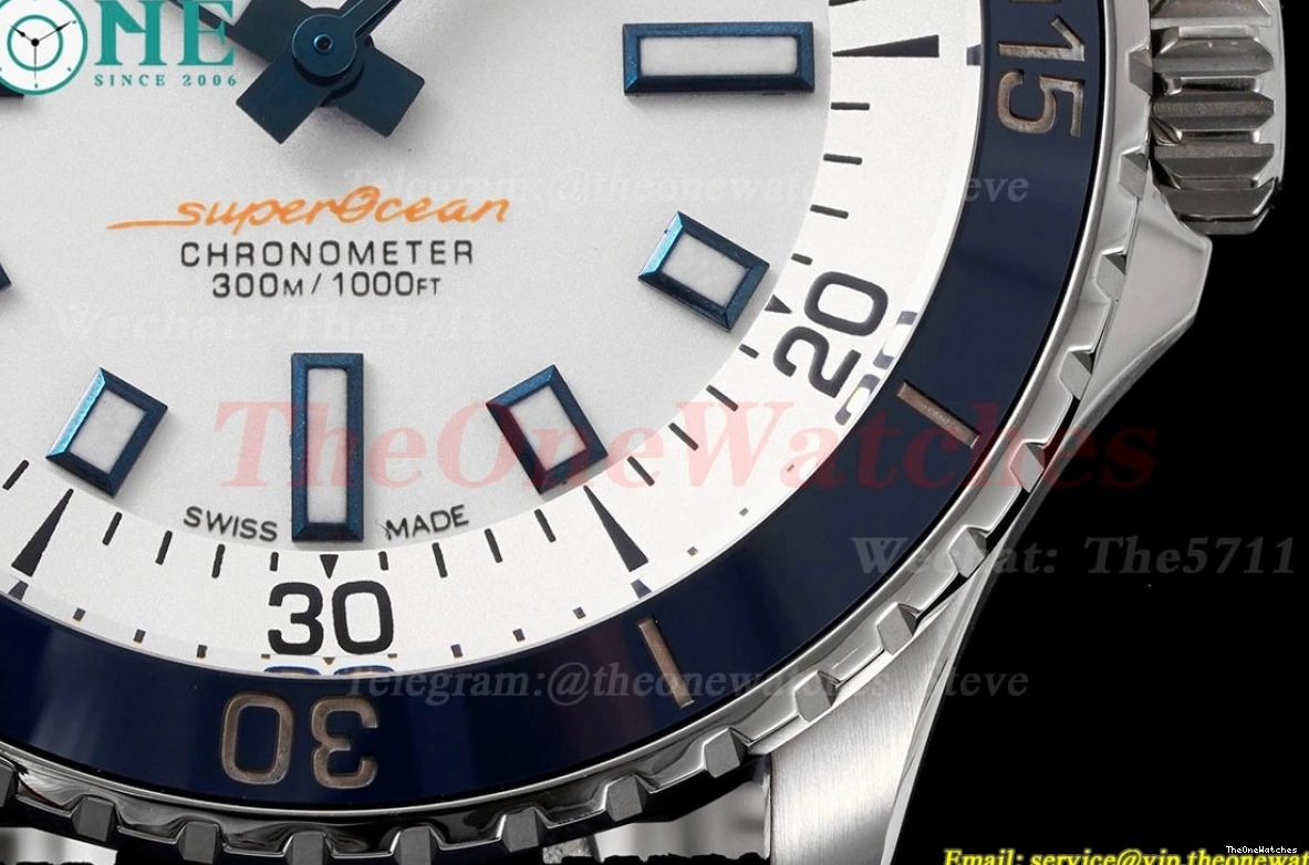White Bezel Dial SS BLSF RU Blue Superocean 42mm A2824 0519